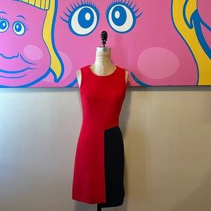 Moschino Cheap Chic Red Navy Two Piece Skirt Top Set Dress Vintage